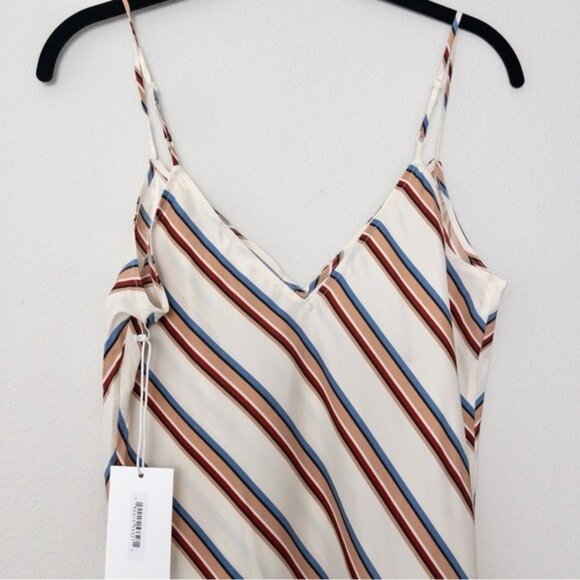 NWT Frame Classic Striped Silk Camisole S Stripe Clay Multi Sleeveless - Picture 9 of 12